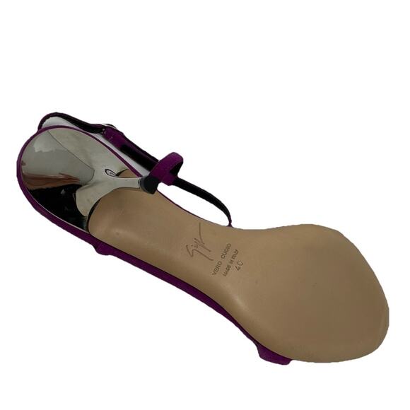 Giuseppe Zanotti fuchsia suede ankle strap heels with a metallic heel shoes 36 6 - Picture 6 of 7